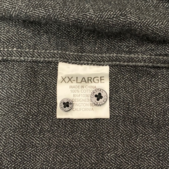 Men’s charcoal grey L/S button front shirt- XXL - Picture 7 of 8